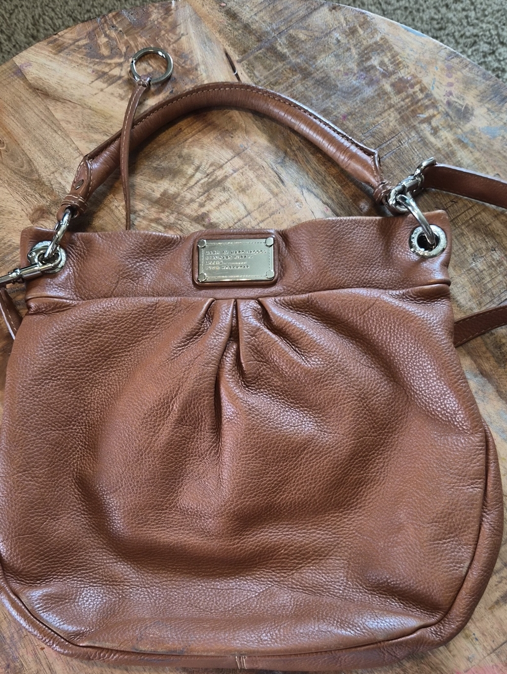 Marc By Marc Jacobs Brown Tan Pebbled Leather Hobo Shoulder Bag